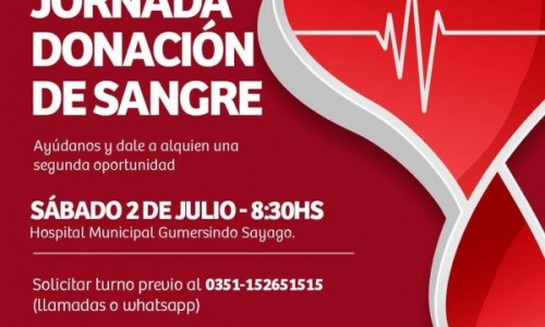Se realizará una campaña de donación de sangre en Villa Carlos Paz